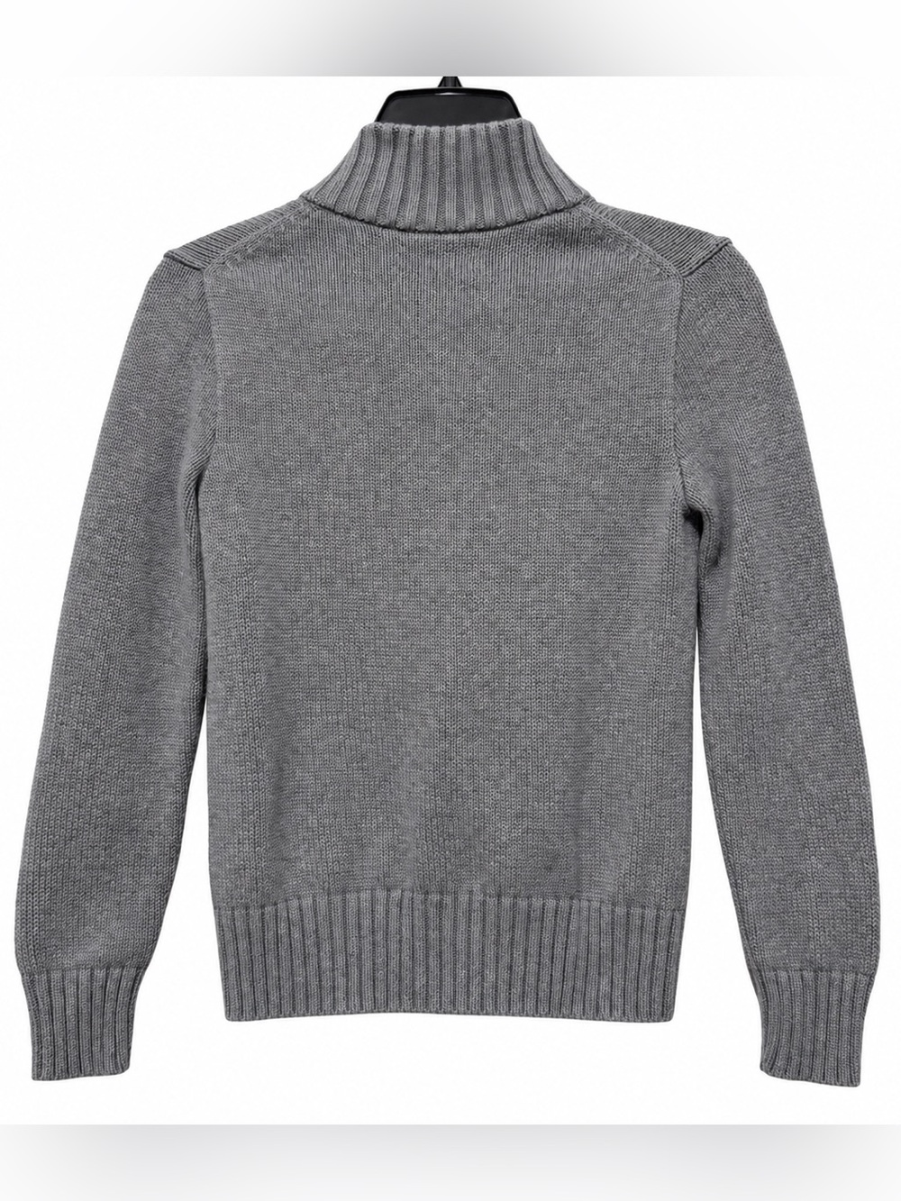 Polo Ralph Lauren Boys M 10-12 Gray Cotton Quarter Zip Sweater Preppy Pony - Picture 2 of 6